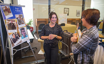 A student presents research at Scholarly Activities
