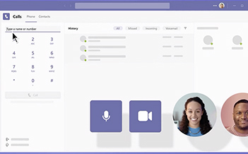 Teams calling screenshot